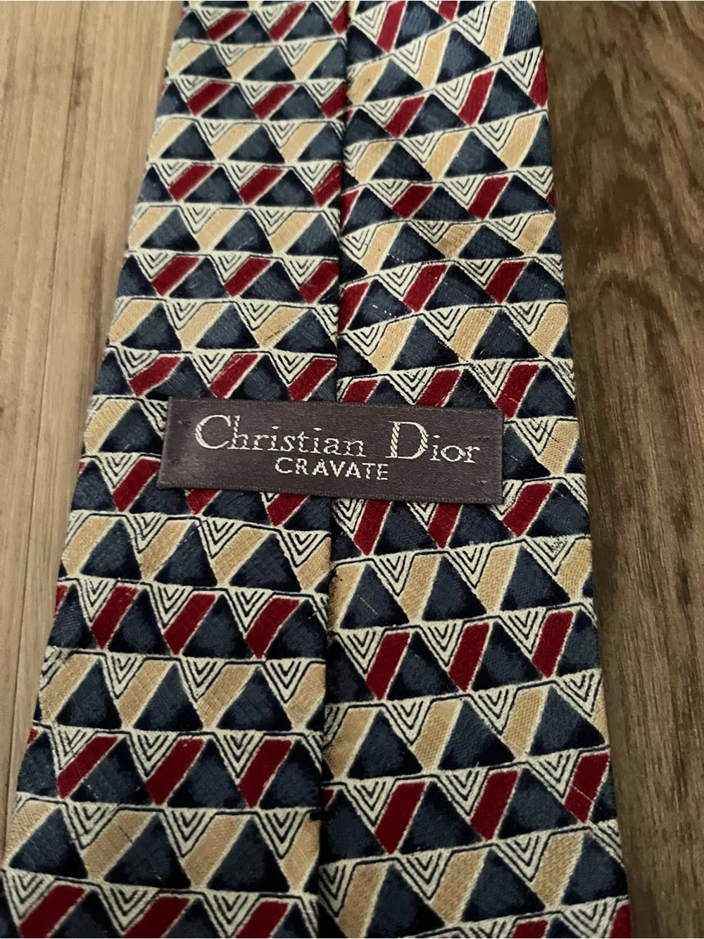 Christian Dior Cravate Men’s Triangle Silk Necktie